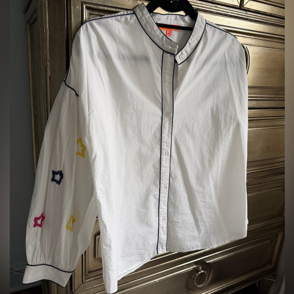 Vilagallo Fabiana Bead Stars Sleeve Blouse size 42